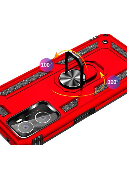 Oppo A36 Kılıf Ultra Koruyan Yüzüklü Tank Stand Olan Mıknatıslı Voyotank