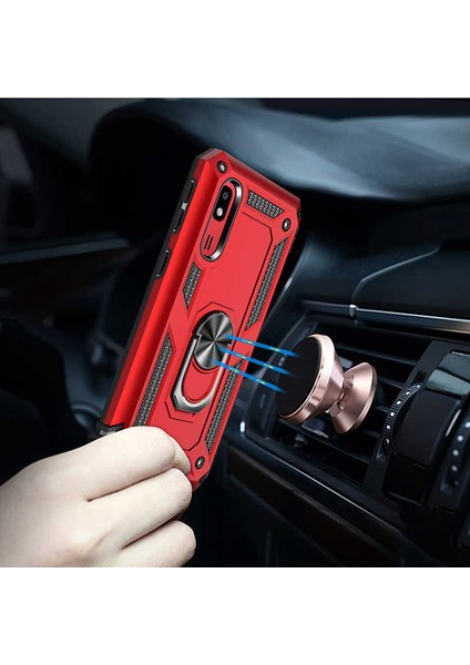 Samsung Galaxy A2 Core Kılıf Ultra Koruyan Yüzüklü Tank Stand Olan Mıknatıslı Voyotank