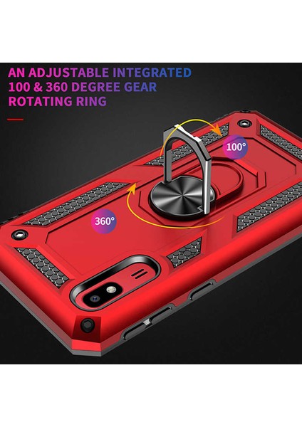 Samsung Galaxy A2 Core Kılıf Ultra Koruyan Yüzüklü Tank Stand Olan Mıknatıslı Voyotank