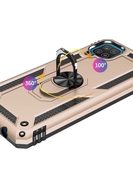 Samsung Galaxy A12 Kılıf Ultra Koruyan Yüzüklü Tank Stand Olan Mıknatıslı Voyotank fırsatları