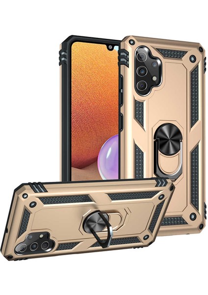 Samsung Galaxy A32 5g Kılıf Ultra Koruyan Yüzüklü Tank Stand Olan Mıknatıslı Voyotank