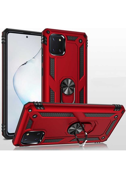 Samsung Galaxy A81 Kılıf Ultra Koruyan Yüzüklü Tank Stand Olan Mıknatıslı Voyotank