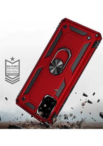 Samsung Galaxy A51 Kılıf Ultra Koruyan Yüzüklü Tank Stand Olan Mıknatıslı Voyotank