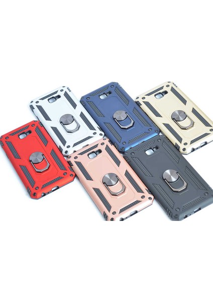 Samsung Galaxy J4 Plus Kılıf Ultra Koruyan Yüzüklü Tank Stand Olan Mıknatıslı Voyotank