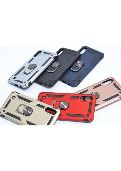 Samsung Galaxy M10 Kılıf Ultra Koruyan Yüzüklü Tank Stand Olan Mıknatıslı Voyotank