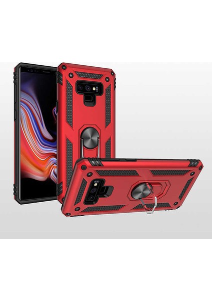 Samsung Galaxy Note 9 Kılıf Ultra Koruyan Yüzüklü Tank Stand Olan Mıknatıslı Voyotank