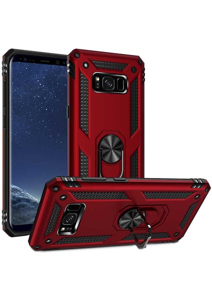 Samsung Galaxy S8 Plus Kılıf Ultra Koruyan Yüzüklü Tank Stand Olan Mıknatıslı Voyotank