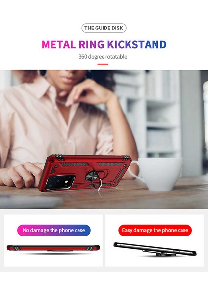 Samsung Galaxy S20 Ultra Kılıf Ultra Koruyan Yüzüklü Tank Stand Olan Mıknatıslı Voyotank