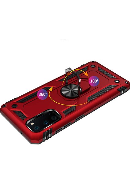 Samsung Galaxy S20 Kılıf Ultra Koruyan Yüzüklü Tank Stand Olan Mıknatıslı Voyotank
