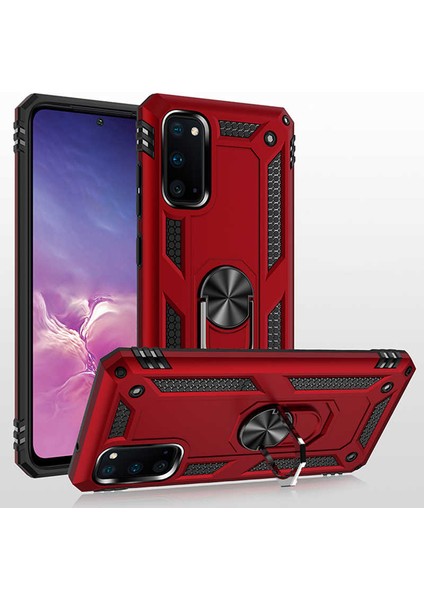 Samsung Galaxy S20 Kılıf Ultra Koruyan Yüzüklü Tank Stand Olan Mıknatıslı Voyotank