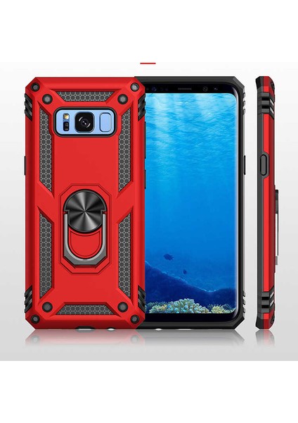 Samsung Galaxy S8 Kılıf Ultra Koruyan Yüzüklü Tank Stand Olan Mıknatıslı Voyotank