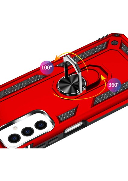 Samsung Galaxy M23 Kılıf Ultra Koruyan Yüzüklü Tank Stand Olan Mıknatıslı Voyotank