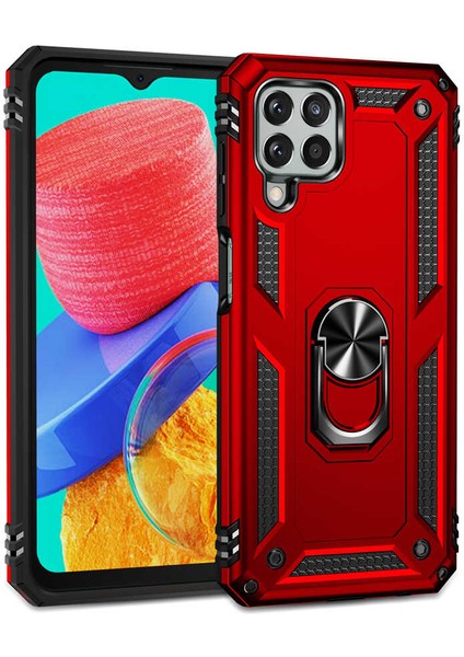 Samsung Galaxy M33 Kılıf Ultra Koruyan Yüzüklü Tank Stand Olan Mıknatıslı Voyotank