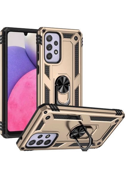 Samsung Galaxy A33 5g Kılıf Ultra Koruyan Yüzüklü Tank Stand Olan Mıknatıslı Voyotank