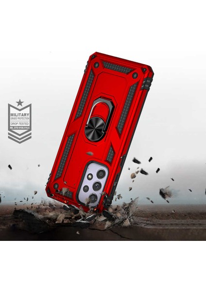 Samsung Galaxy A33 5g Kılıf Ultra Koruyan Yüzüklü Tank Stand Olan Mıknatıslı Voyotank