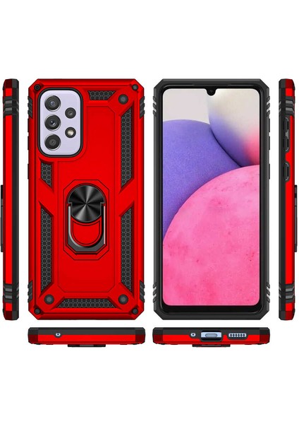 Samsung Galaxy A33 5g Kılıf Ultra Koruyan Yüzüklü Tank Stand Olan Mıknatıslı Voyotank