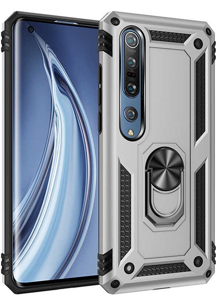 Xiaomi Mi 10 Kılıf Ultra Koruyan Yüzüklü Tank Stand Olan Mıknatıslı Voyotank