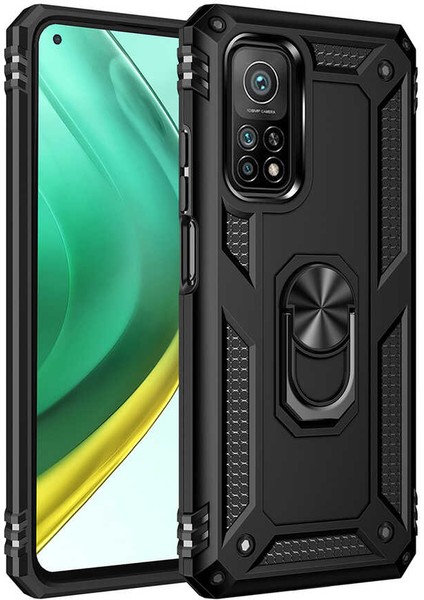 Xiaomi Mi 10T 5g Kılıf Ultra Koruyan Yüzüklü Tank Stand Olan Mıknatıslı Voyotank