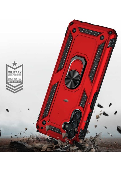 Samsung Galaxy A04S Kılıf Ultra Koruyan Yüzüklü Tank Stand Olan Mıknatıslı Voyotank