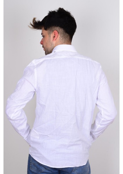 W231039100 Beyaz Uzun Kollu Erkek Gömlek modelleri