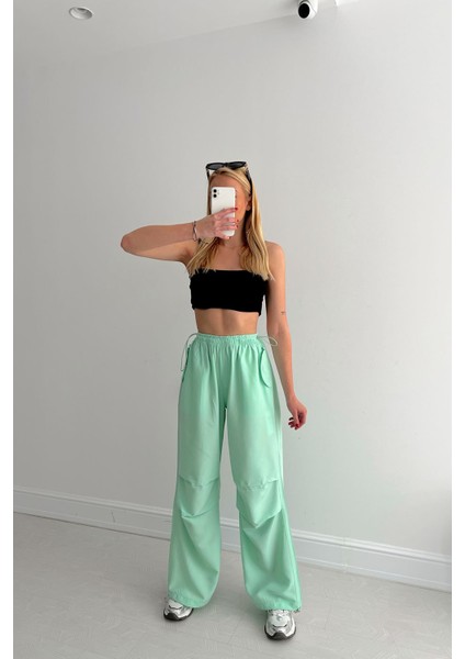 Paça Lastikli Paraşüt Pantolon Mint