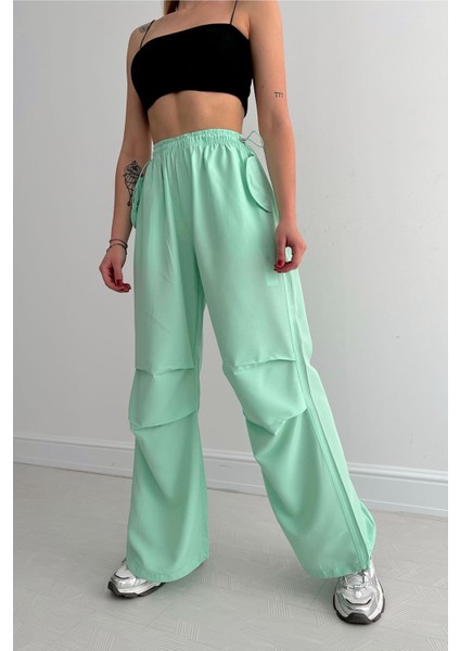 Paça Lastikli Paraşüt Pantolon Mint