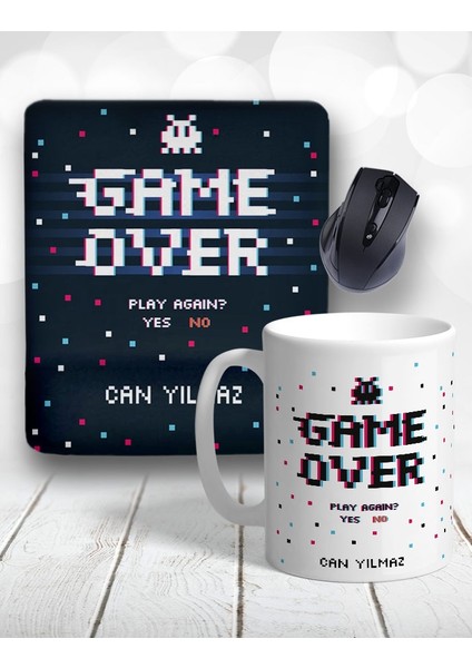 Atölye Çizgi Game Over Kişiye Özel Kupa Bardak ve Mouse Pad