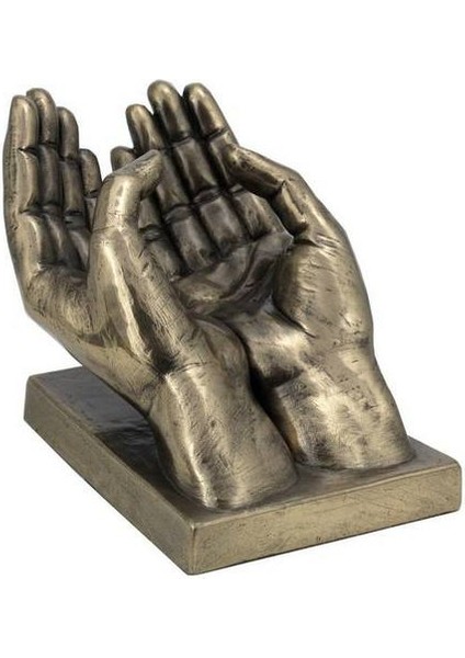 Bronz Renk Çift El Figürü Telefon Tutucu 10CM