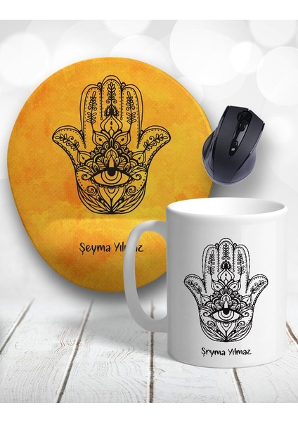 Atölye Çizgi Fatma’nın Bereket Eli (Hamsa) Kupa Bardak ve Mouse Pad