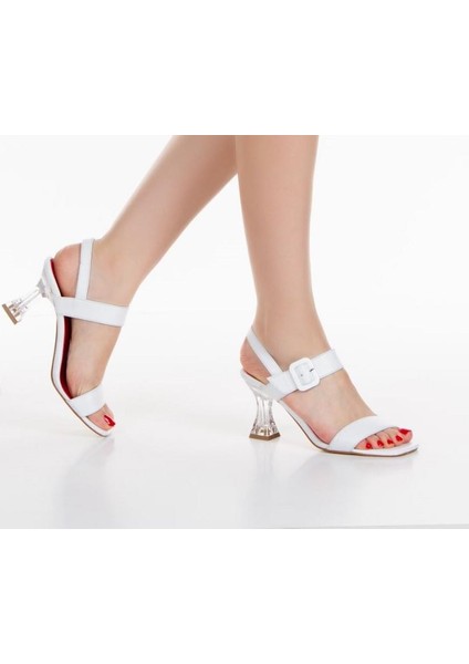 Tek Bant Şeffaf Topuk Tokalı Kadın Topuklu Ayakkabı fiyatları