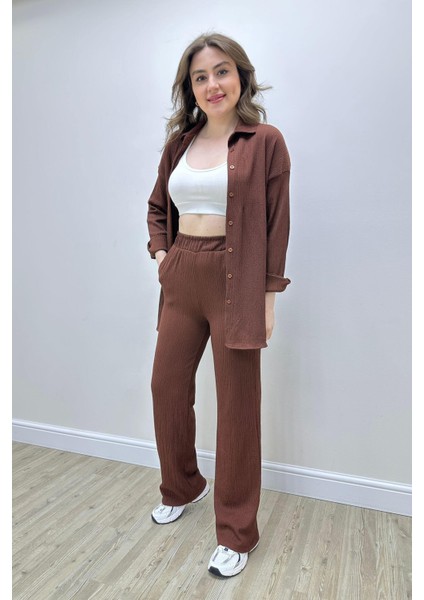 Gömlekli Bürümcük Takım Kahverengi modelleri