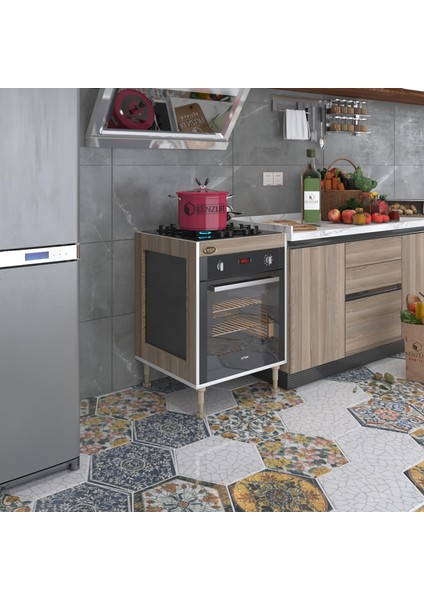 Kenzlife ankastre modülü kabini emir timur3 crd 89-81*60*56 fırın ocak dolabı ayarlı ayaklı