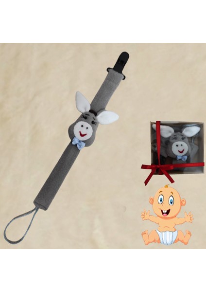 Emzik Askısı Emzik Tutacağı Bebek Doğal Kumaş Eşek