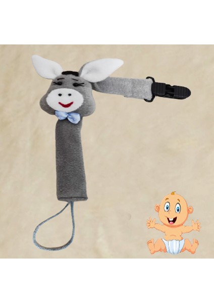 Emzik Askısı Emzik Tutacağı Bebek Doğal Kumaş Eşek