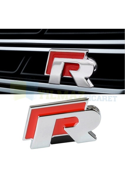 Volkswagen R Logo Amblem Panjur Bagaj Ön Arka Set Paslanmaz Çelik Kırmızı modelleri