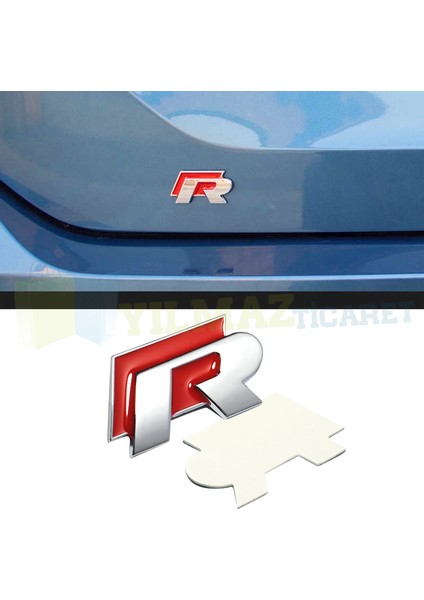 Volkswagen R Logo Amblem Panjur Bagaj Ön Arka Set Paslanmaz Çelik Kırmızı fırsatları
