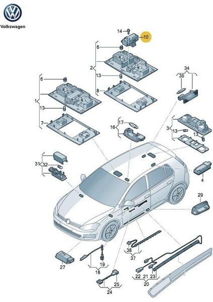Taigo Sunroof Açma Düğmesi 5G0959613A