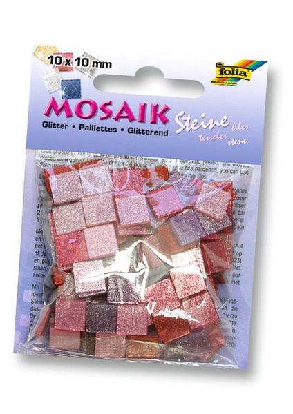 Simli Mozaik 10X10 Mm. 190 Adet Glitter Pembe