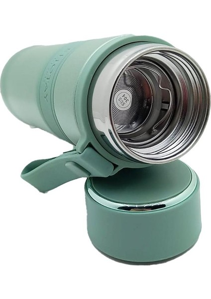 Shotay Dıamond Medıum Çelik Termos 400ML - Mat Yeşil - Code : SHT8034