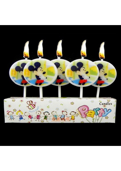Mickey Mouse Bırthday Candle Vıp Kalite Mickey Mouse Pasta Mumu 5 Adet Mickey Mouse Doğum Günü Mumu