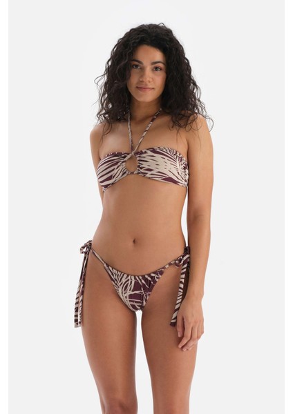 Bordo-Ekru Straplez Bikini Üst indirimleri