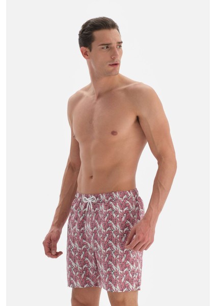 Pembe - Ekru Zürafa Des. Orta Şort modelleri