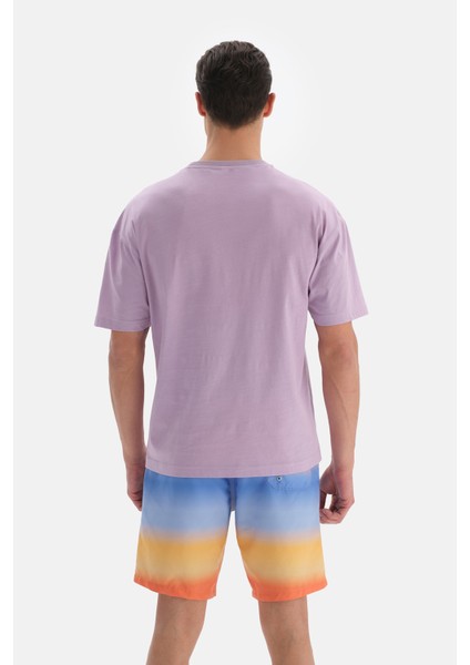 Lila O Yaka Baskılı Tişört fiyatları