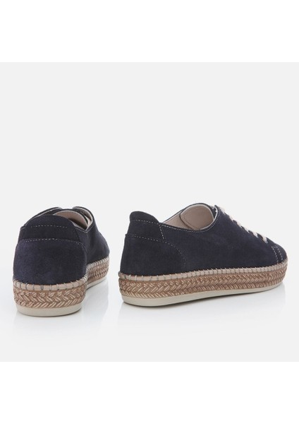 01AYH262760A620 Hakiki Deri Mavi Kadın Oxford modelleri