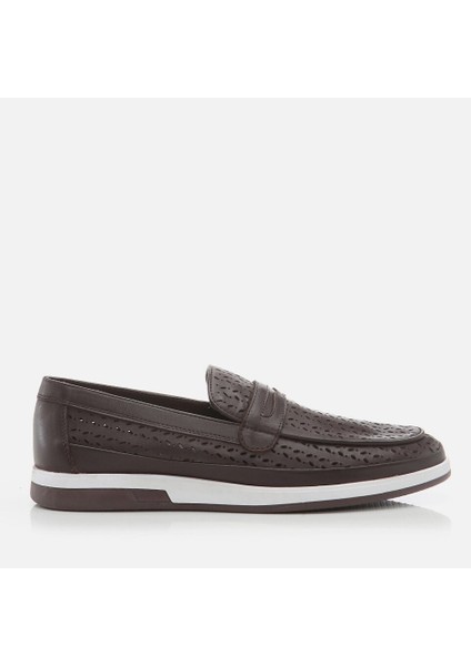 02AYH269470A480 Hakiki Deri Kahve Erkek Loafer