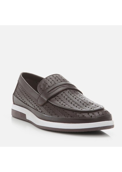 02AYH269470A480 Hakiki Deri Kahve Erkek Loafer