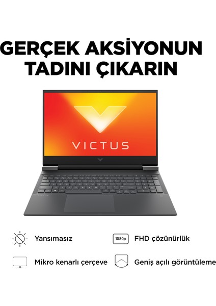 Victus 16-D1047NT Intel Core i5 12500H 8GB Ddr5 512GB SSD RTX3050Ti 16.1" FHD 144Hz Freedos Taşınabilir Bilgisayar 68P32EA