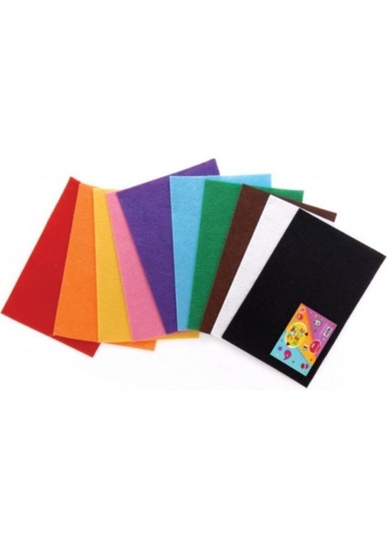 Keçe 10 Renk 20X30 cm 2mm Karışık (10 Lu Paket)