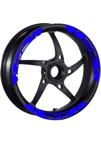 Rks Uyumlu Mavi Geniş 1 Set Jant Şeridi