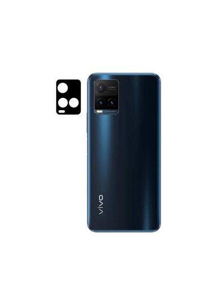 Vivo Y21S Uyumlu Kamera Lens Koruyucu Tam Kaplayan Kavisli Kamera Lens Koruyucu